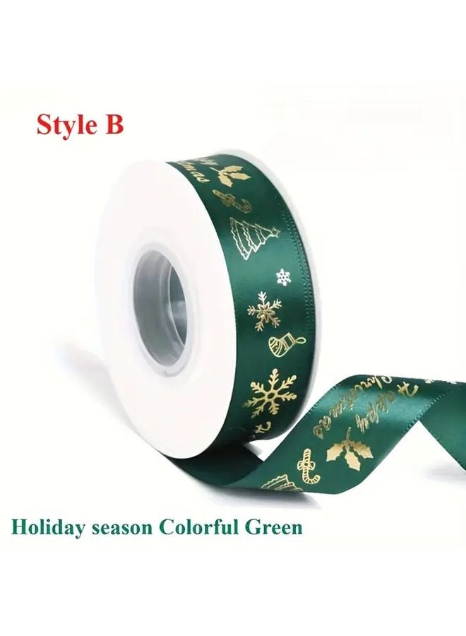 Extra Long Christmas Ribbon 7 2m Roll Red Green Golden Brown For Gift Wrapping - Image 4